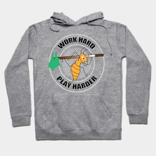 Ant running work hard play harder doodle drawing Hoodie